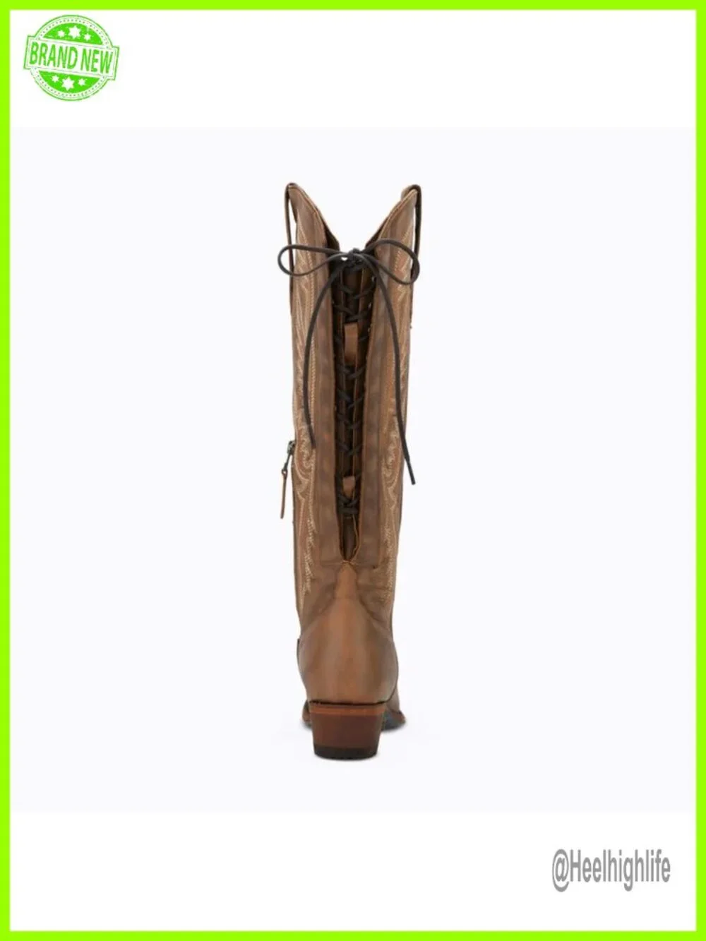 Over the Knee Cowboy Boots with Adjustable Corset Side Zipper Pointed Toe